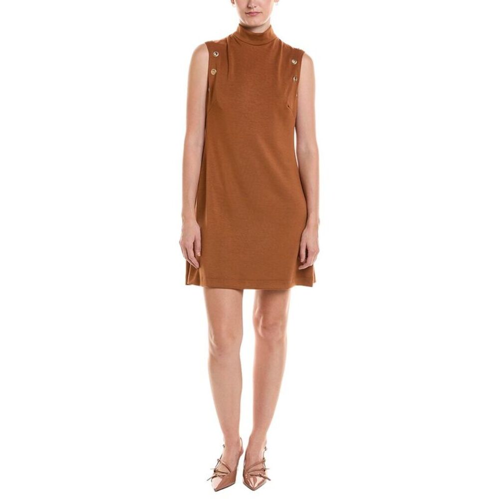 Taylor Womens  Mock Neck Mini Dress, Gray